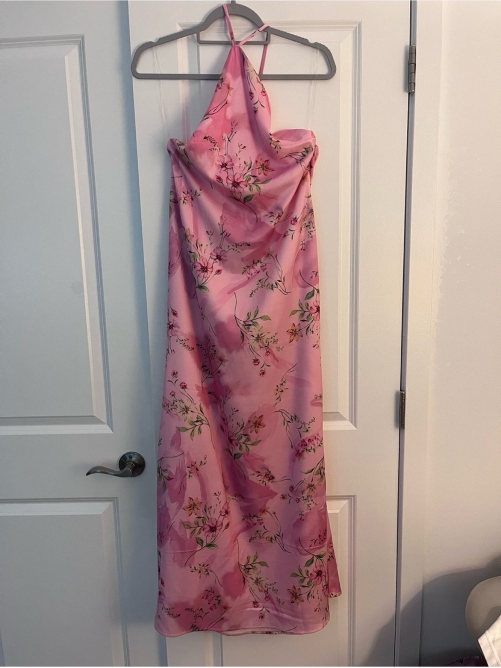 Peppermayo Pink Floral Halter Maxi Dress